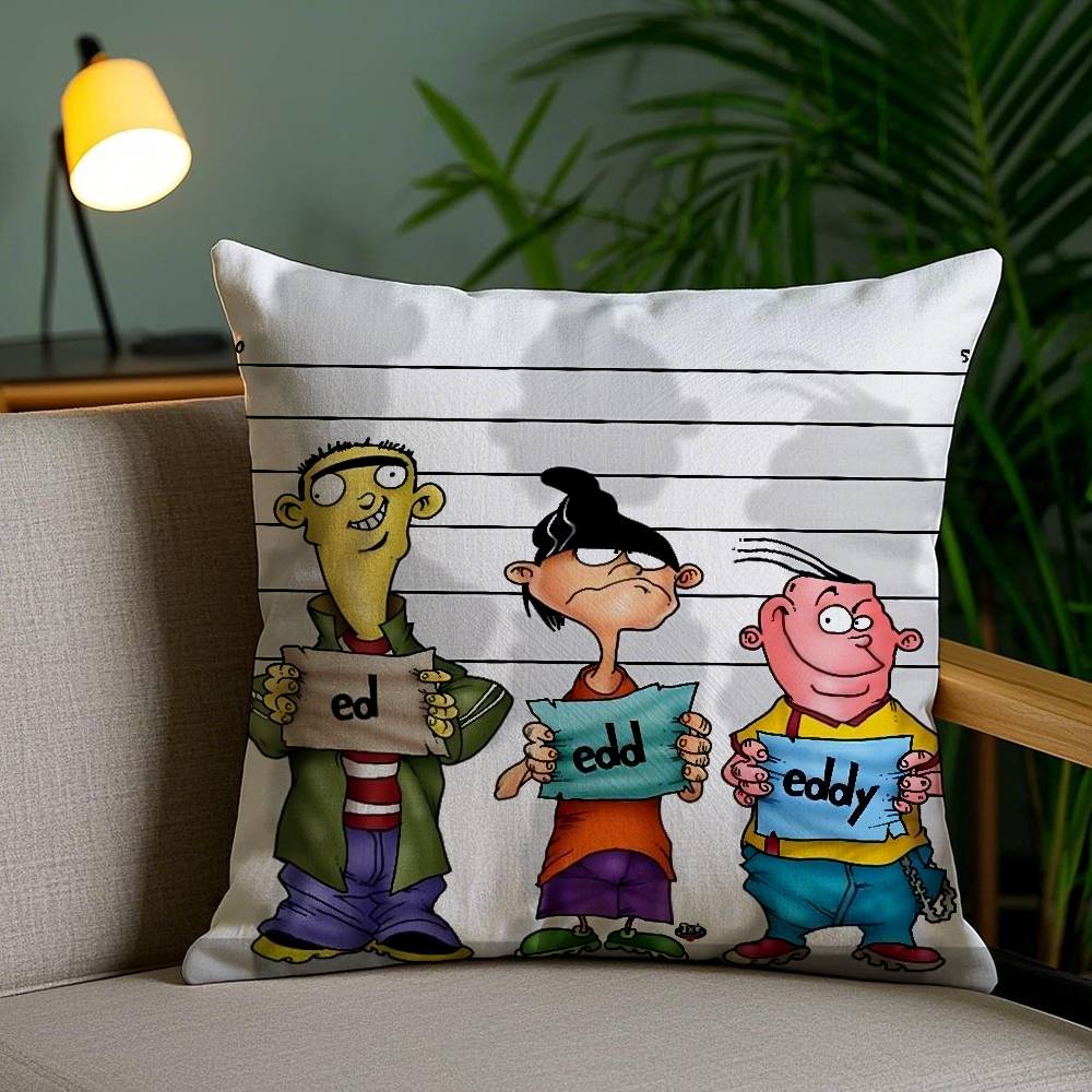 E-Ed Edd N Eddy Pillow Case Home Dorm Chair Back Short Plush Double-sided Printing Office Nap Time Cushion Cover