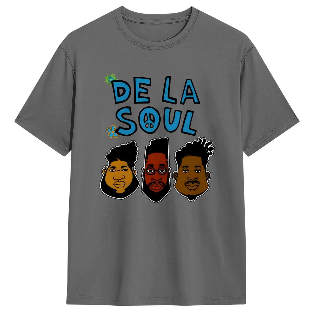 Hip Hop De La Soul Unisex T Shirts Vintage Tees Short Sleeve Round Neck TShirt 100 Cotton Classic Clothing