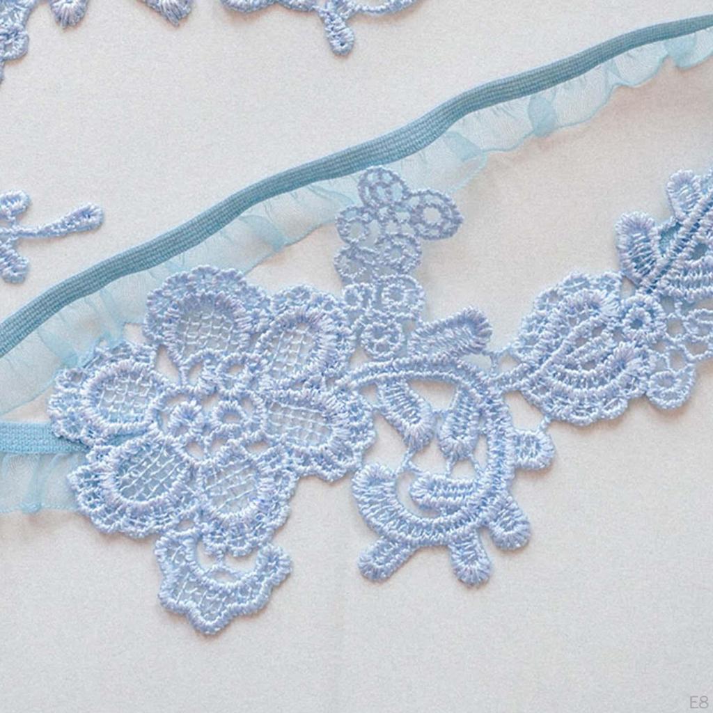 2 Pieces Bridal Garters Wedding Garter Set Thigh Rings Stretch Floral Pattern Lace Leg