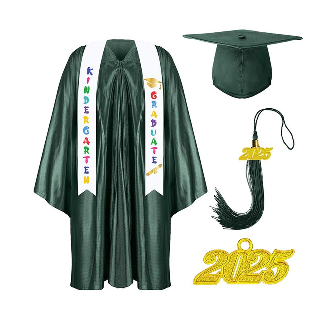 Kindergarten Graduation Cap With Tassel & Printed Gown. Perfect For Memorable Pos And Ceremonies