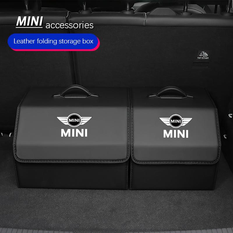 Auto Kofferraum Organizer Aufbewahrungsbox Hohe Kapazität Leder Koffer Für MINI Cooper R56 F56 R50 JCW Cabrio Aceman Countryman Clubman