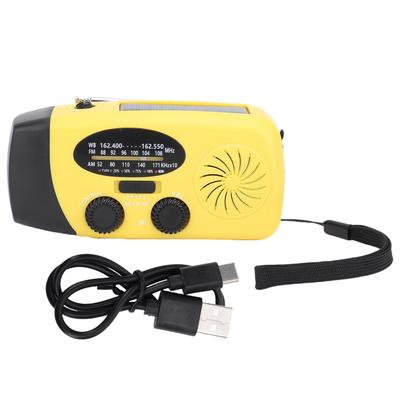 Solar Emergency Hand Crank Weather Radio LED Lighting SOS Alarm Portable Power Bank AM FM WB Weather Radio