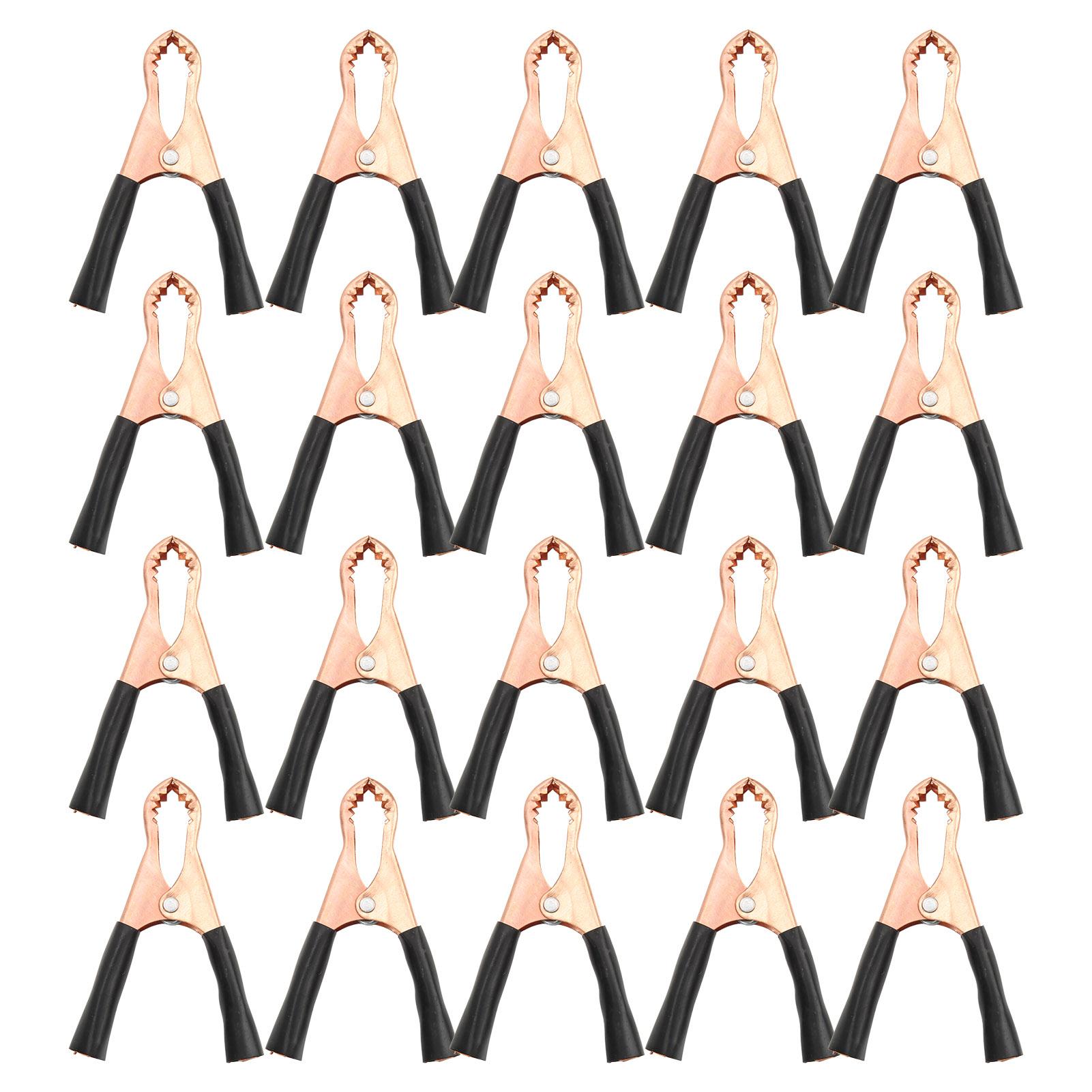 

20Pcs Electric Test Clip 50A Rated Current 22mm Opening Test Clamp for Electronic Equipment Welding