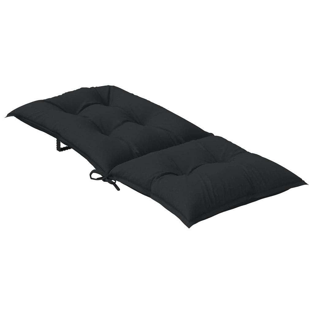 High Back Chair Cushions Set 2 Pcs Melange Black