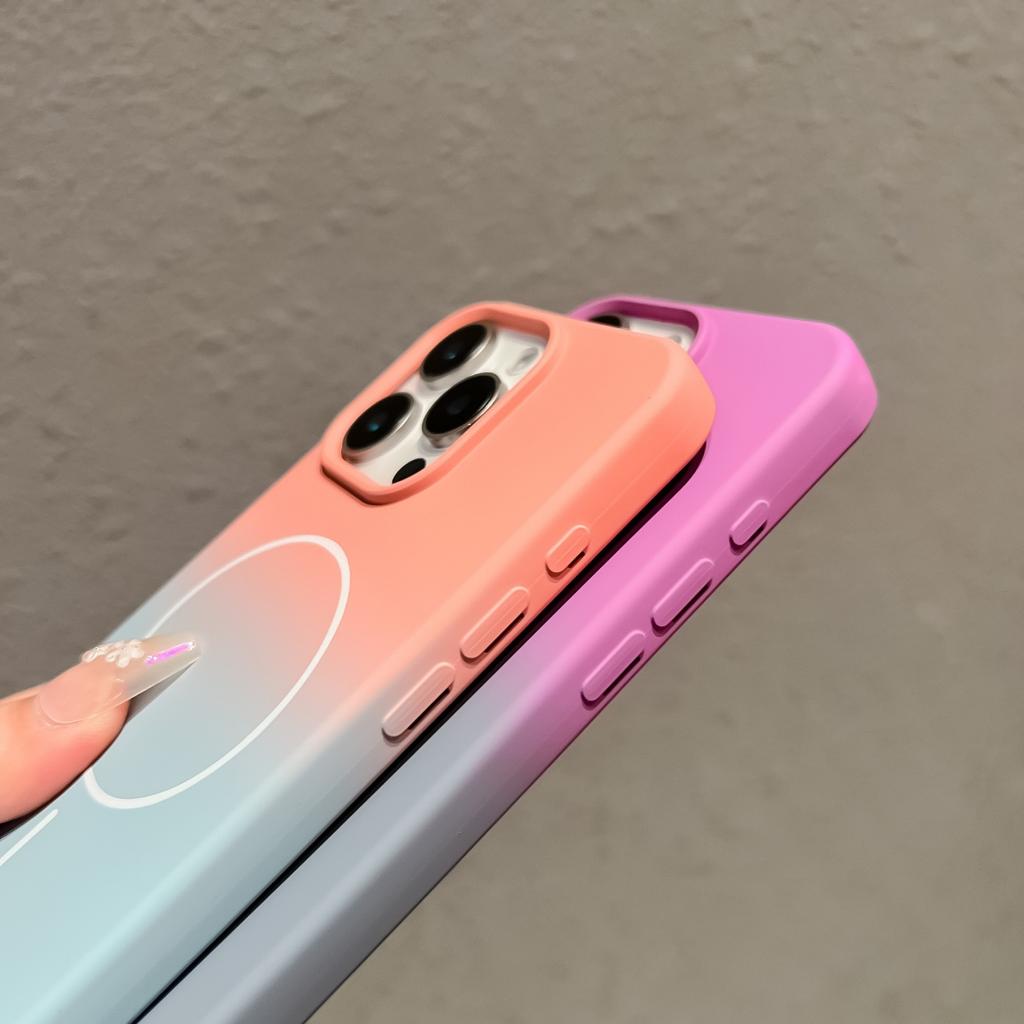 Gradient Color Wrist Strap For Magsafe Magnetic Case For iPhone 16 15 14 13 12 11 Pro Max Plus Candy Lanyard Chain Cover