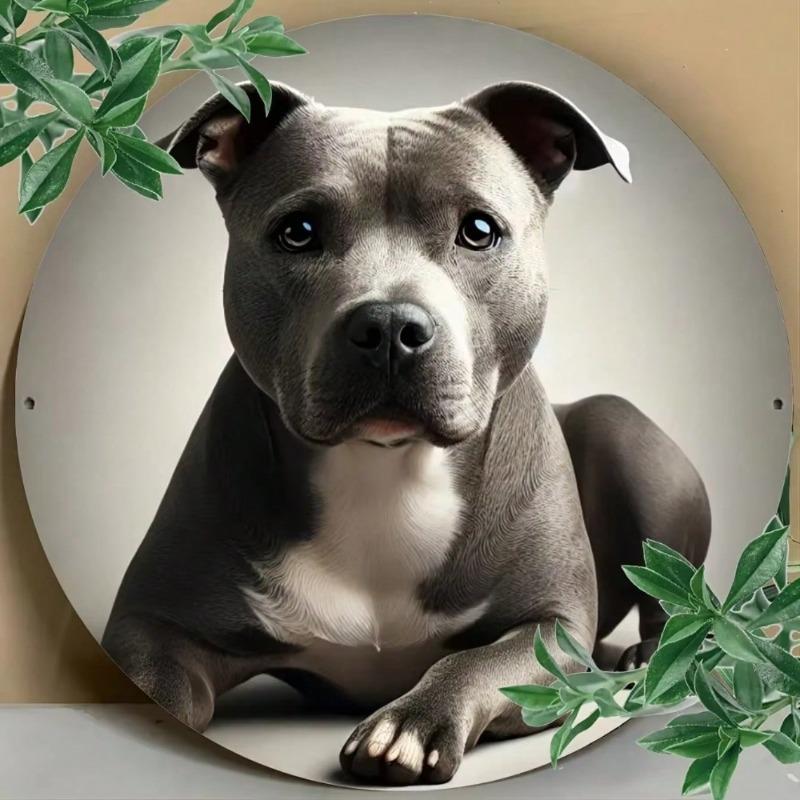 Arte da Parete in Metallo Staffordshire Bull Terrier Vintage Regalo Divertente Arredo Casa Giardino Bar