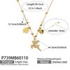 18 Karat Vergoldetes Edelstahl- und Naturstein-Perlen-Schmuckset mit Zirkonia-Blume