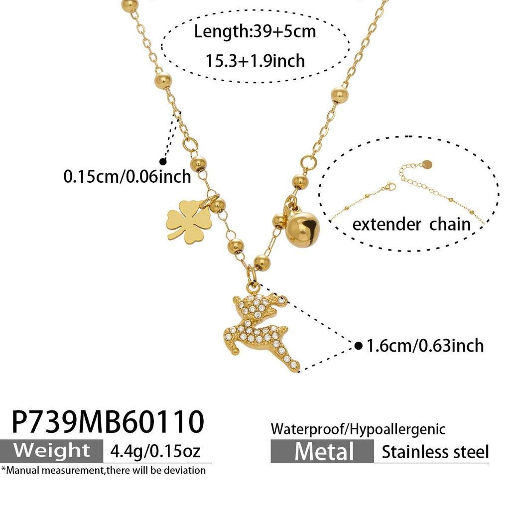 18 Karat Vergoldetes Edelstahl- und Naturstein-Perlen-Schmuckset mit Zirkonia-Blume