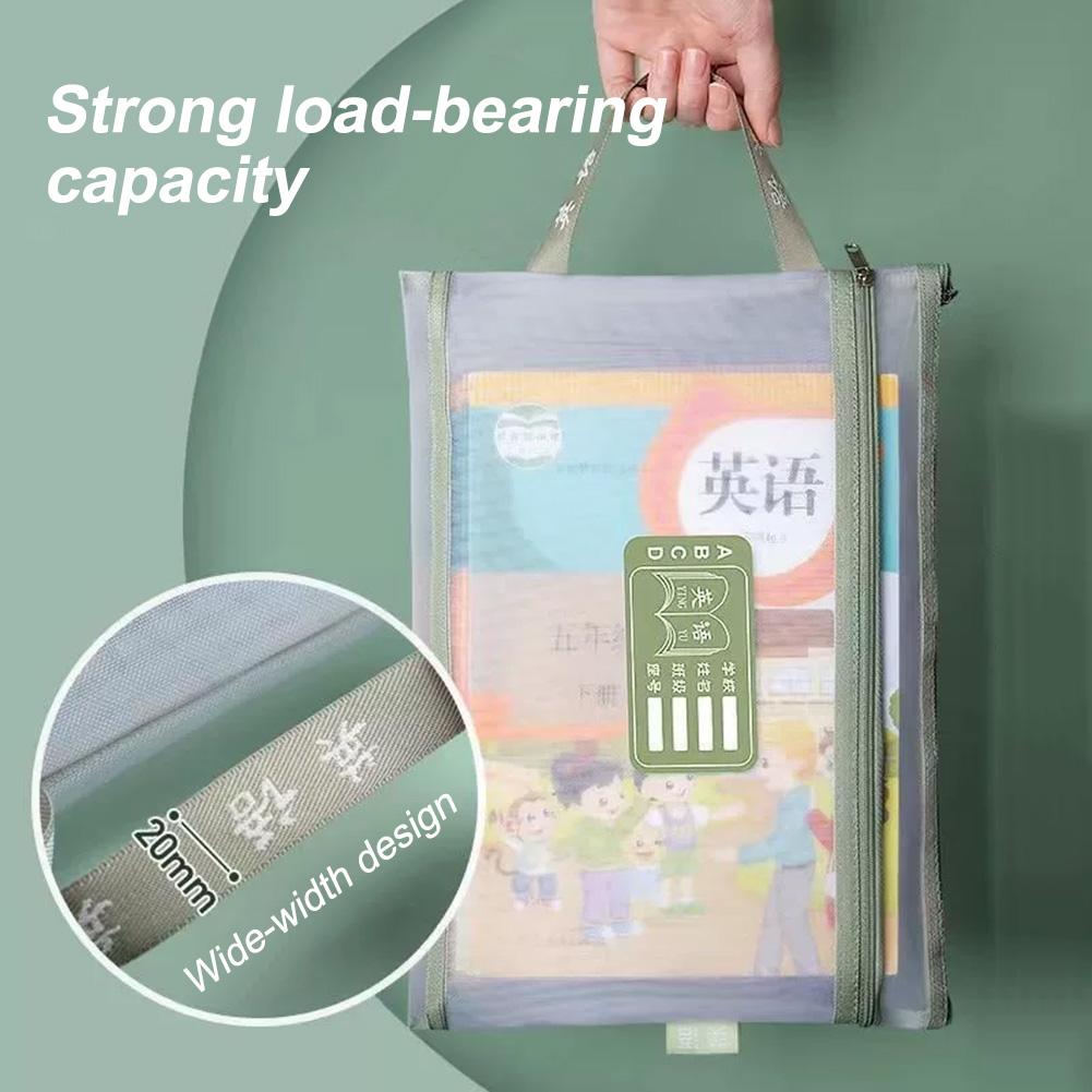 Stationery Storage Bag,Double-Layer Mesh Zipper Bag,Transparent Document Organiser,Large Capacity File Folders For Office