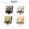 Handbag Hardware Square Buckle Zinc Alloy Push Lock, 33mm Outer Diameter