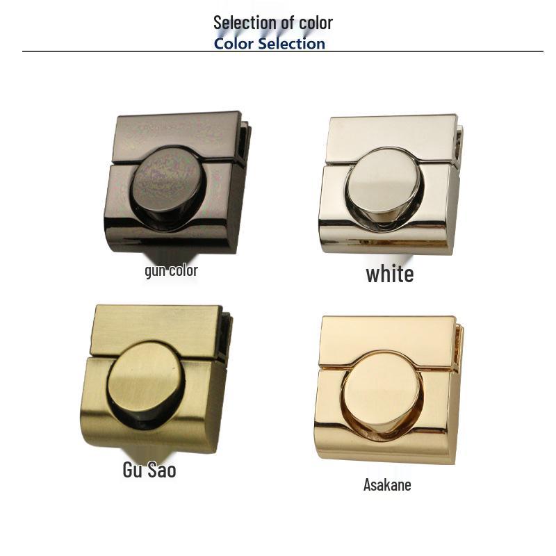 Handbag Hardware Square Buckle Zinc Alloy Push Lock, 33mm Outer Diameter