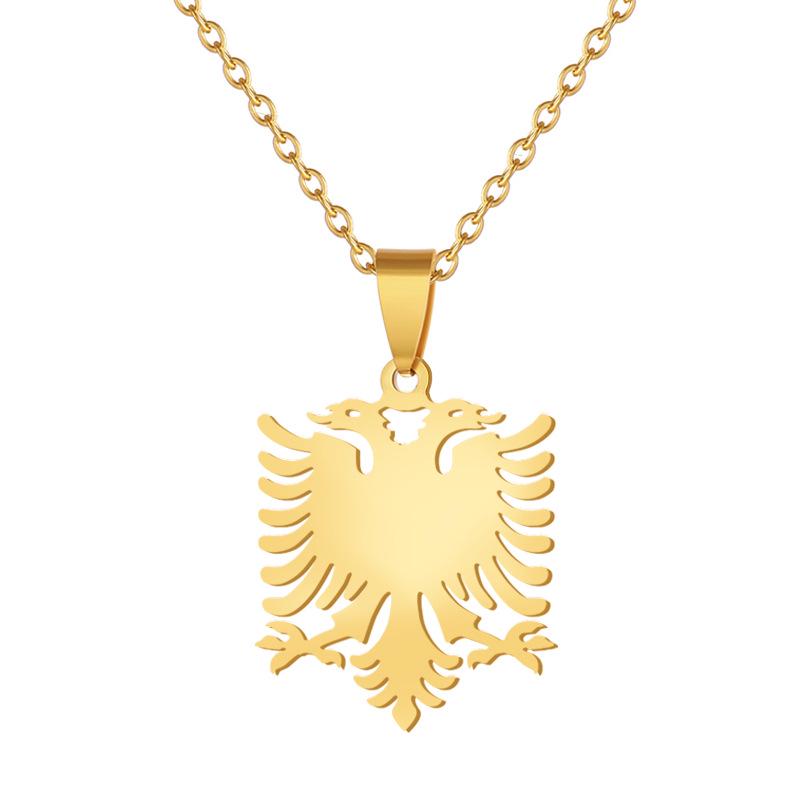 Collana con Ciondolo Aquila Albanese - Gioielli Unisex in Acciaio Inossidabile