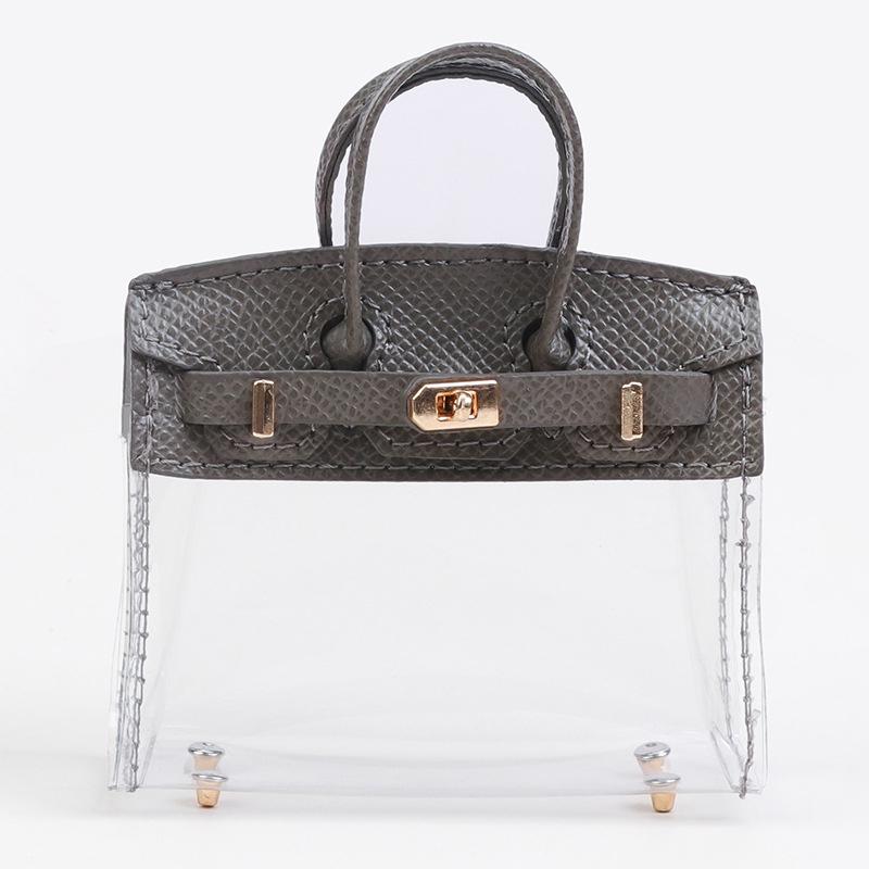 

Мини-сумка-косметичка, сумка для хранения автомобильных ключей, помада, духи, изысканная мини-сумка для ключей из желе с подвеской серый