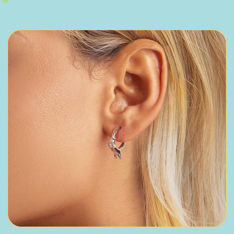 925 Sterling Silver Lively Cat Earrings: Versatile Platinum-Plated Kitten Jewelry for Women