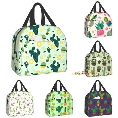 Kawaii Cactus Cinco De Mayo Lunch Bag Travel Box Work Bento Cooler Reusable Tote Picnic Boxes Insulated Container Shopping Bags