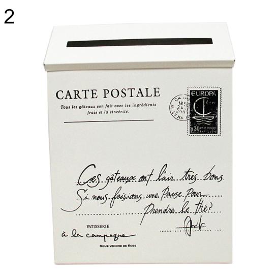 Retro Metal Wall Mounted Mailbox Bucket Newspaper Letter Box Post Garden Decor