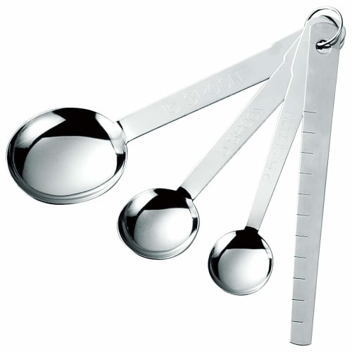 Shimomura Kogyo, Made in Japan, Ajiwai Shokubo Measuring Spoons, Set of 4, AKS-624, Made in Tsubame-Sanjo, Niigata