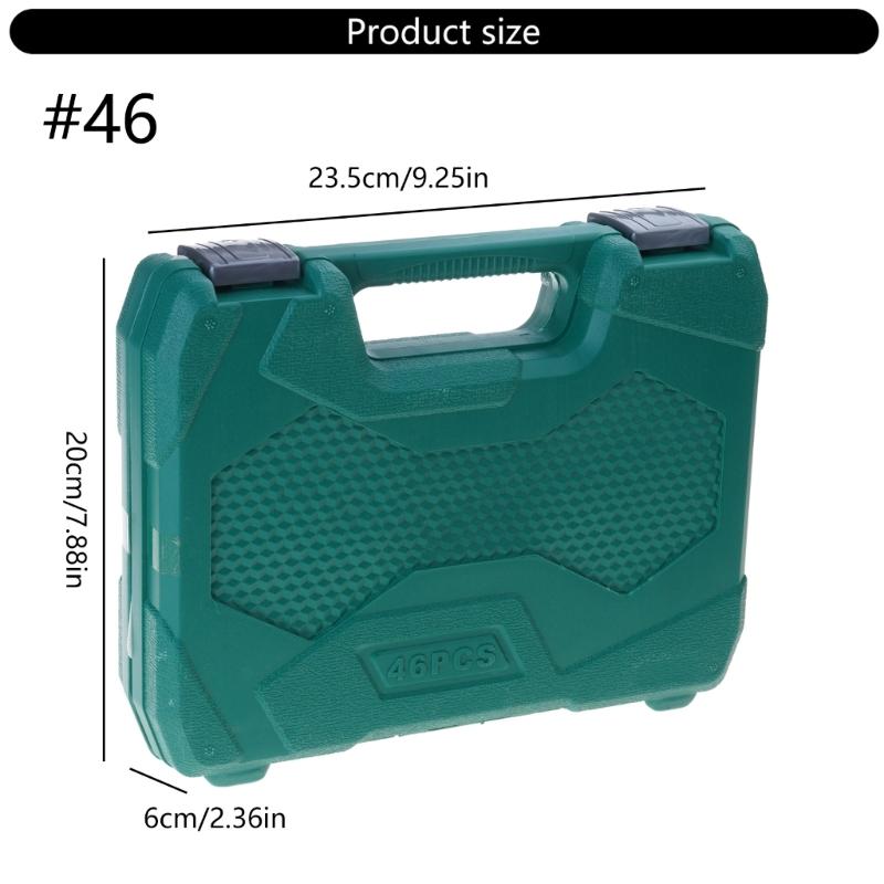 10/23/37/46x Drive Socket Ratchet Wrench Socket Set Metric Extension Bars for Car Repairing Household with Storage Box