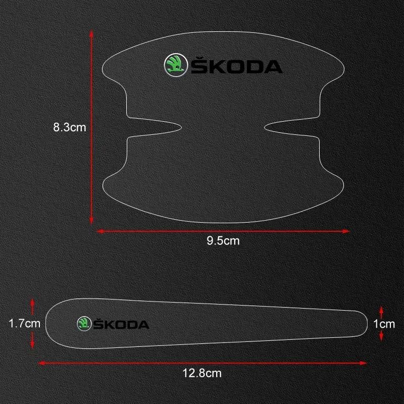 AAAAN1 Car Door Handle Bowl Transparent Sticker Anti-collision Protection Strips For Skoda Octavia Fabia Karoq Superb Rapid Kamiq Scala