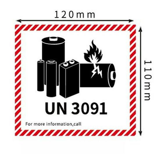 100 Sheets of Lithium Battery Fireproof Labels: UN3481, 3480, 3090 Warning Labels In Stock