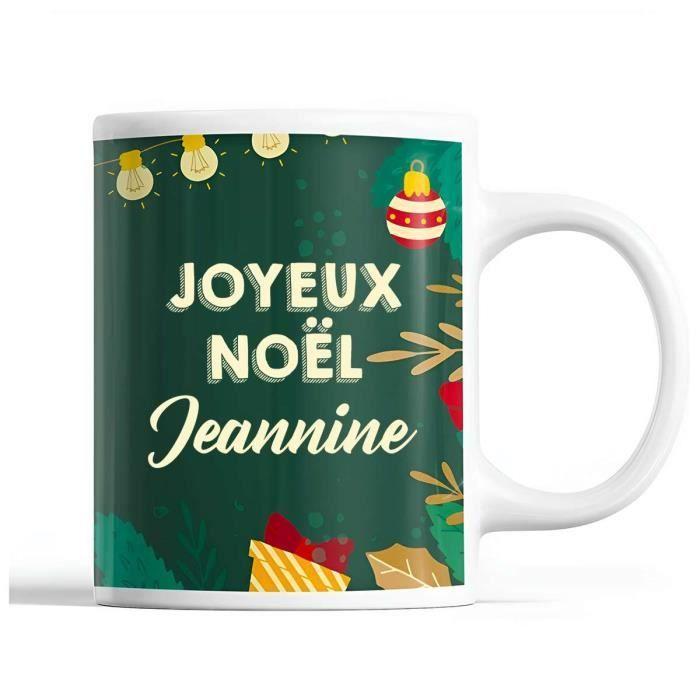 Mug - Noël Jeannine - Vert - 325 ml - Résistant lave-vaisselle et micro-onde
