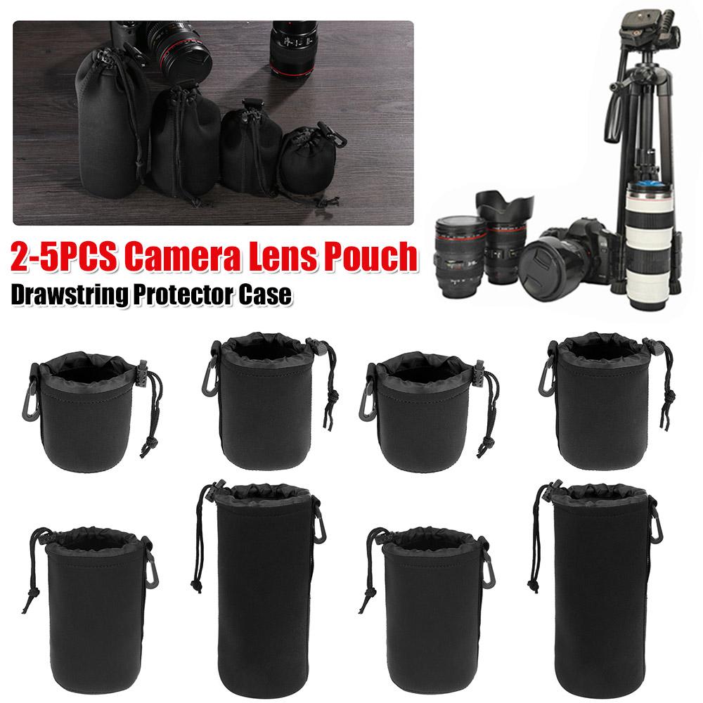 Camera Lens Bag Waterproof Soft Neoprene Camera Lens Pouch Bag Drawstring Protector Case with S M L XL Size