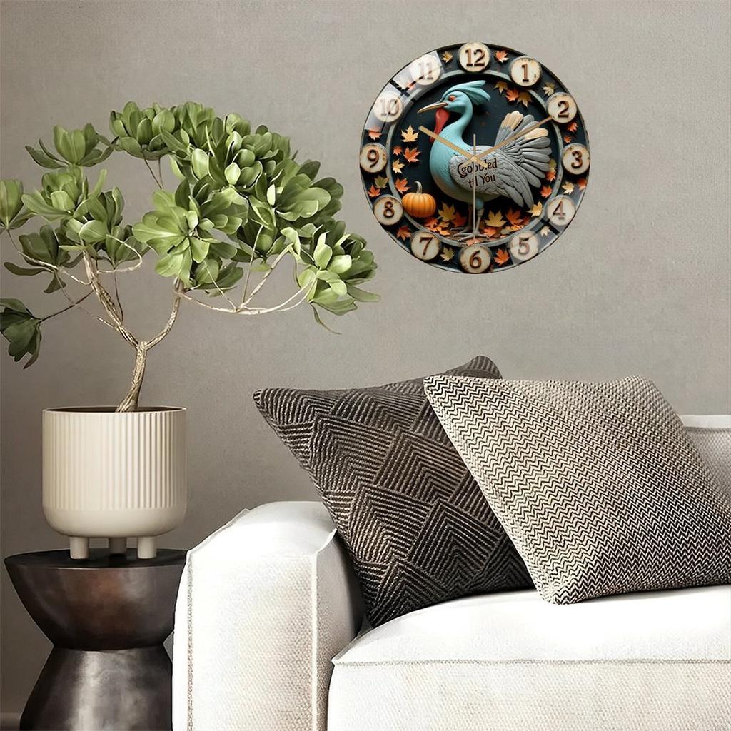 Minimalist 30cm Diameter Glass Wall Clock with Simple Markers and Modern Style
