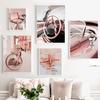 Pink Vintage Canvas Paitning Wall Poster and Prints Typewriter Bike Fashion Car Goblet Modern Wall Art Pictures for Living Room