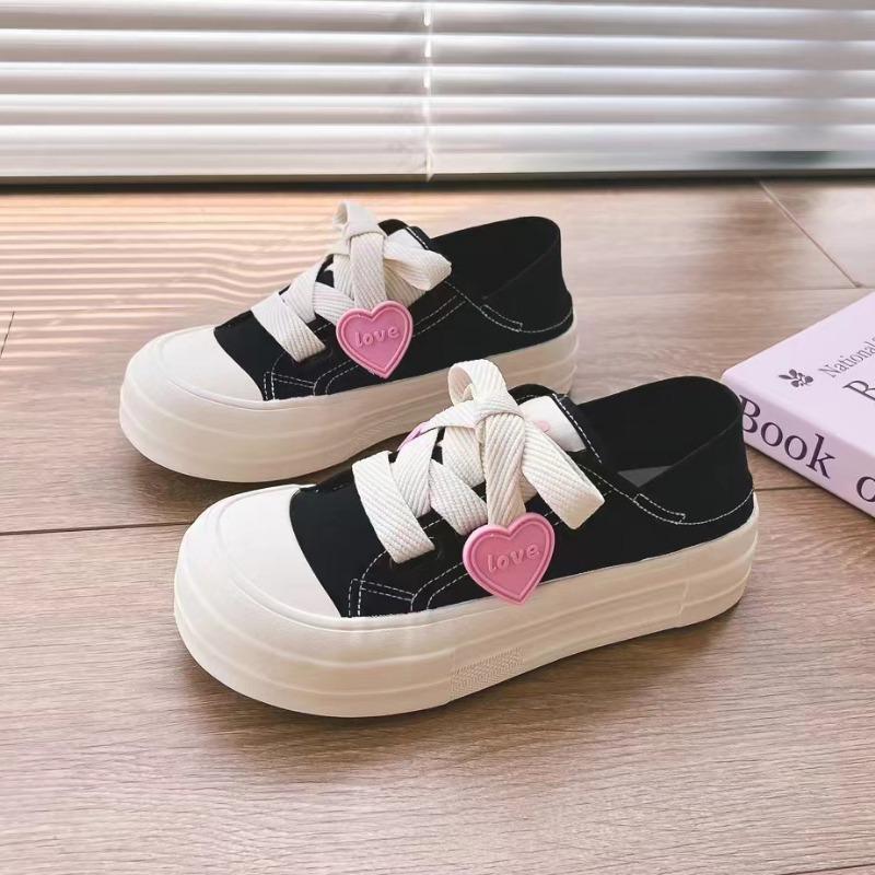 

Canvas shoes women s summer breathable low-top thick soles can be stepped on comfortably, little white shoes are breathable and comfortable 35 чёрный