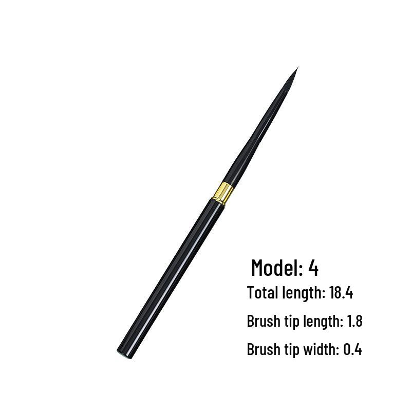 Black Swan Nylon Watercolor Brush - Round Tip, Aluminum Rod, Ideal for Digital Oil Painting, Art Students, Travel