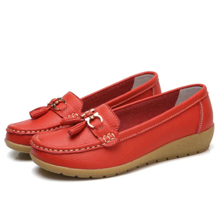  Fashion Women's Flats Ballet Shoes Cut Out Leather Breathable Moccasins Woman Boat Shoes Ballerina Ladies Casual Shoe
