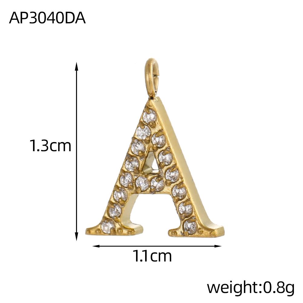 

CARLIDANA Ins Fashion Jewelry Stainless Steel Charms Full Zircon A-Z Initial Alphabet 26 Letters Pendant DIY Earring Accessories
