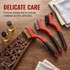 3PCS Double Head Wire Brush Set Mini Size Cleaning Wire Brush  Metal Surface Polishing