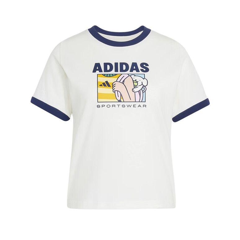 

Adidas T Shirts Women s White Crew Neck Moderate KC8603 L