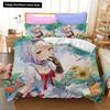 3D Game Genshin Impact Bedding Sets Keqing Xiao Duvet Cover Set 2_3 Pieces Boys Adults Single Full Queen King Size Bed Linen