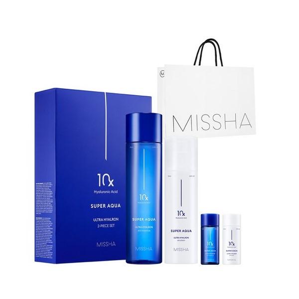 

Missha NEW Super Aqua Ultra Hyalron 2pcs Special Set (Skin Essence: 200ml + 15ml, Emulsion: 130ml + 15ml)