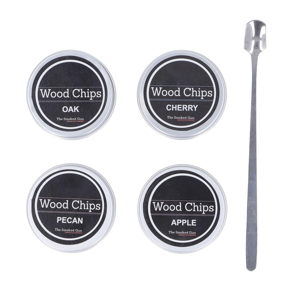 Wood Chips for Cocktail Smoker 4 Flavors Natural Wood Chips Including Cherry Apple Pecan Oak for