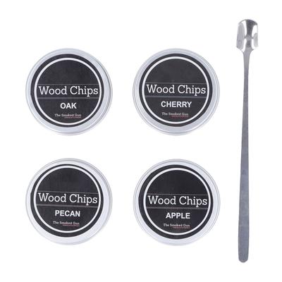 Wood Chips for Cocktail Smoker 4 Flavors Natural Wood Chips Including Cherry Apple Pecan Oak for