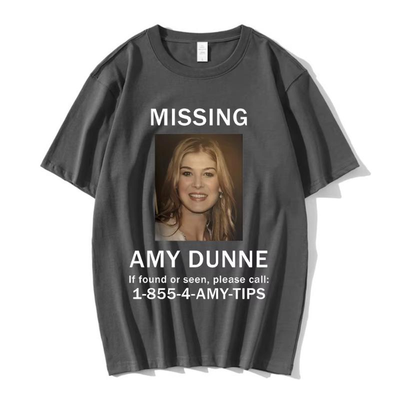 

Amy Dunne Missing Poster Hip Hop Rapper Unisex Women Tshirt ONeck Short Sleeves Summer Fashion Casual Unisex Oversized Tshirt 4XL