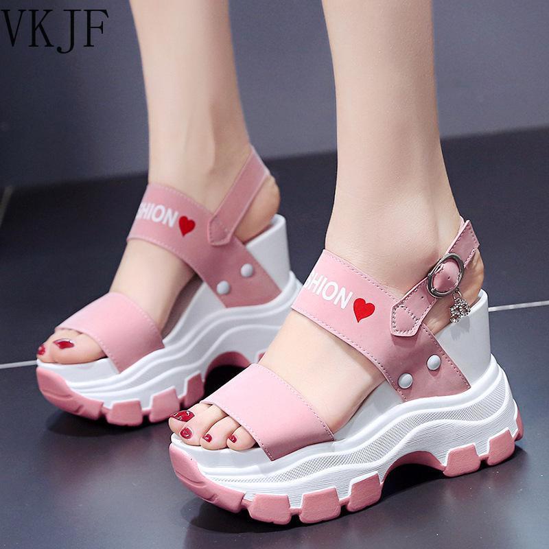 Fashion Wedge Sandals Female Fairy Wind Summer New Muffin Thick Bottom Inside High Open-toe Heels Sandalias De Mujer