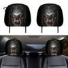 Funny Prank Car Accessories 2Pcs Ghost Face Headrest Covers, Halloween Horror Seat Decorations, Holiday Atmosphere Decor Universal Fit