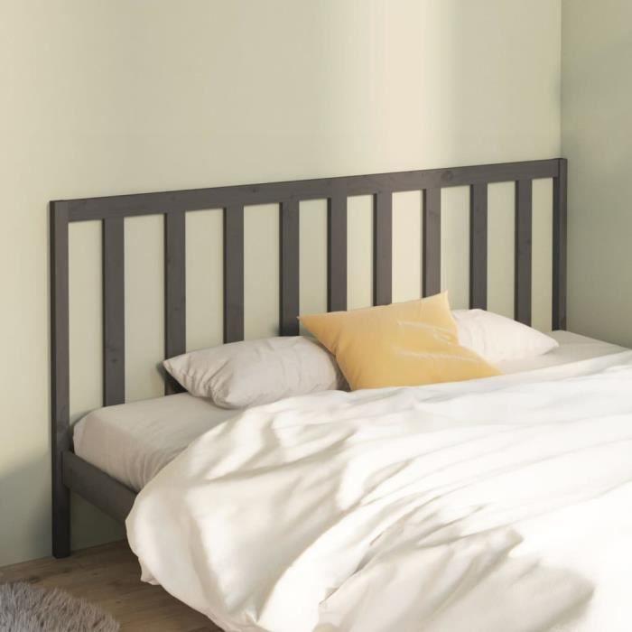 VidaXL Headboard Grey 206x4x100 Cm Solid Pine Wood 817712