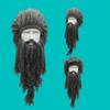 Viking Long Beard Wig Wool Hat - Warm & Funny Ski Hat for Autumn & Winter