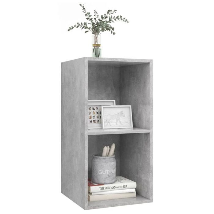 VidaXL Meuble TV mural Gris béton 37x37x72 cm Bois d’ingénierie 805475