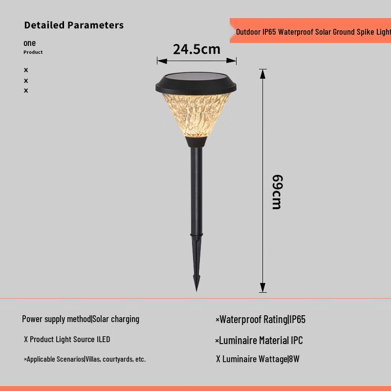 IDEAPOST Solar Ground Insert Lawn Light Round