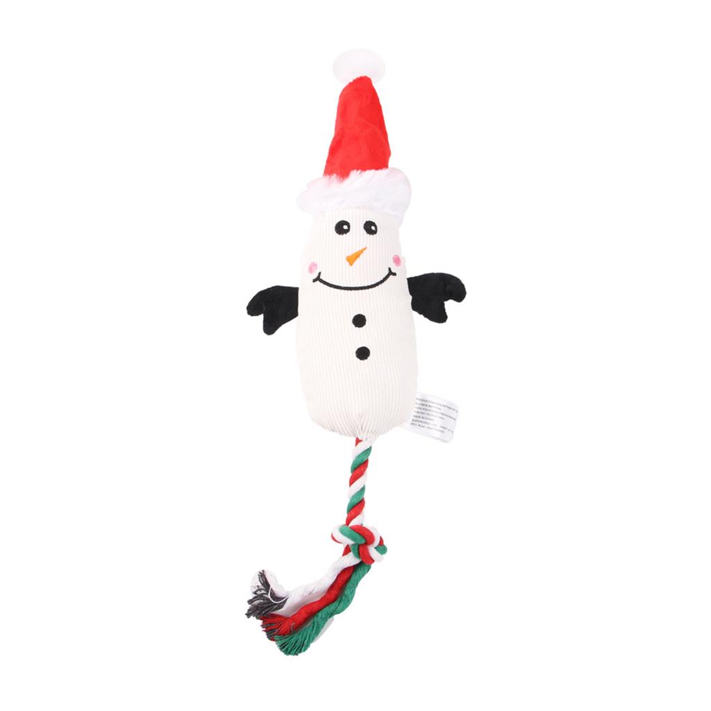 Dog Squeaky Toy Durable Rope Plush Toy Christmas Gift for Small Medium Dog