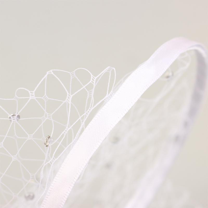 Fashion Tulle Cage Veil With Pearls Wedding Party Dress Veil Headbands Hair Jewelry Party Stage Headgear Headdress