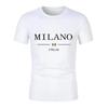 2024 Summer Fashion Milan Letter Print Men's Short Sleeve T-Shirt Casual Loose Quick-Drying Harajuku Street Jogging Sports Top