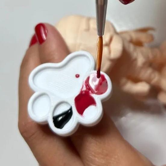 Mini Nail Art Palette Rings Metal Manicure Gel Palettes Finger Rings Tools Claw Shape Nails Polish Mixing Plate for Nails Art Display