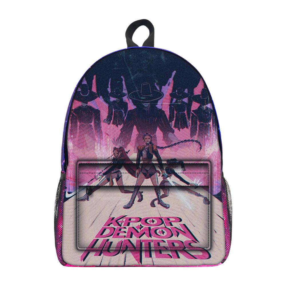 Kpop Demon Hunters Cartoon Pattern Oxford Cloth Student Backpack